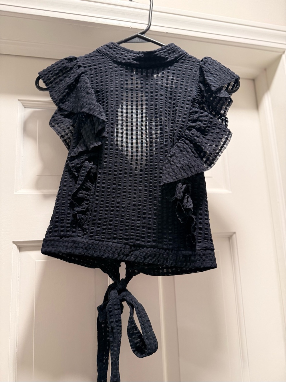 Maeve Navy Ruffle Tie-Back Camisole